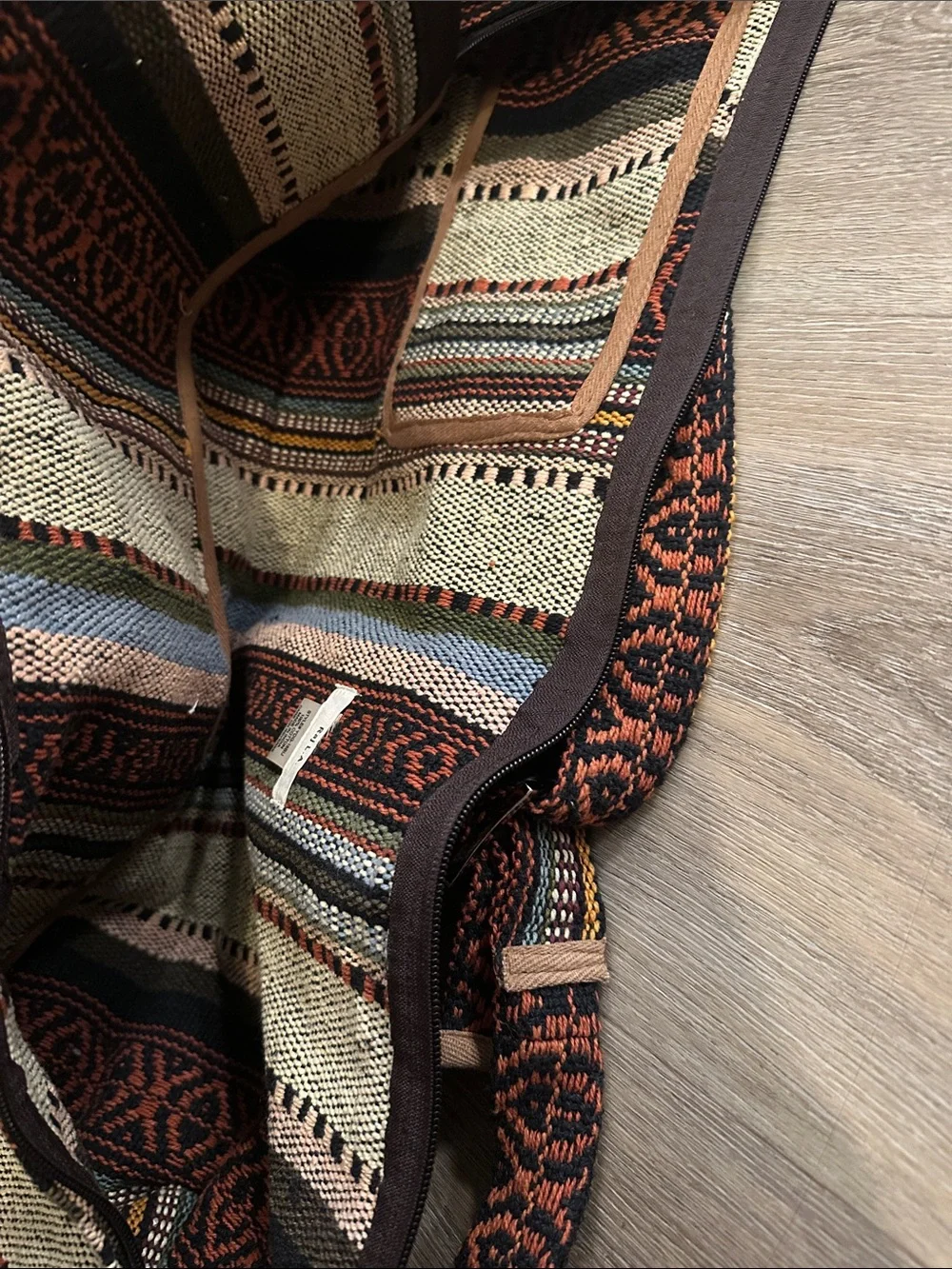 Bohemian Striped Knit Jumpsuit Bag - Rust and Beige /  Raj - La  NWOT